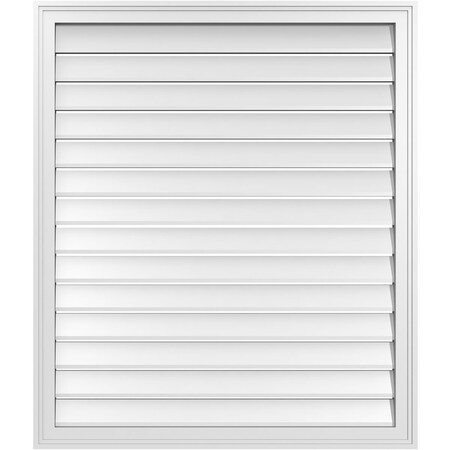 Ekena Millwork Vertical Surface Mount PVC Gable Vent: Functional, w/ 2"W x 1-1/2"P Brickmould Frame, 36"W x 42"H GVPVE36X4202SF